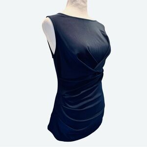 Ann Taylor Dark Navy Twist-Front Sleeveless Top